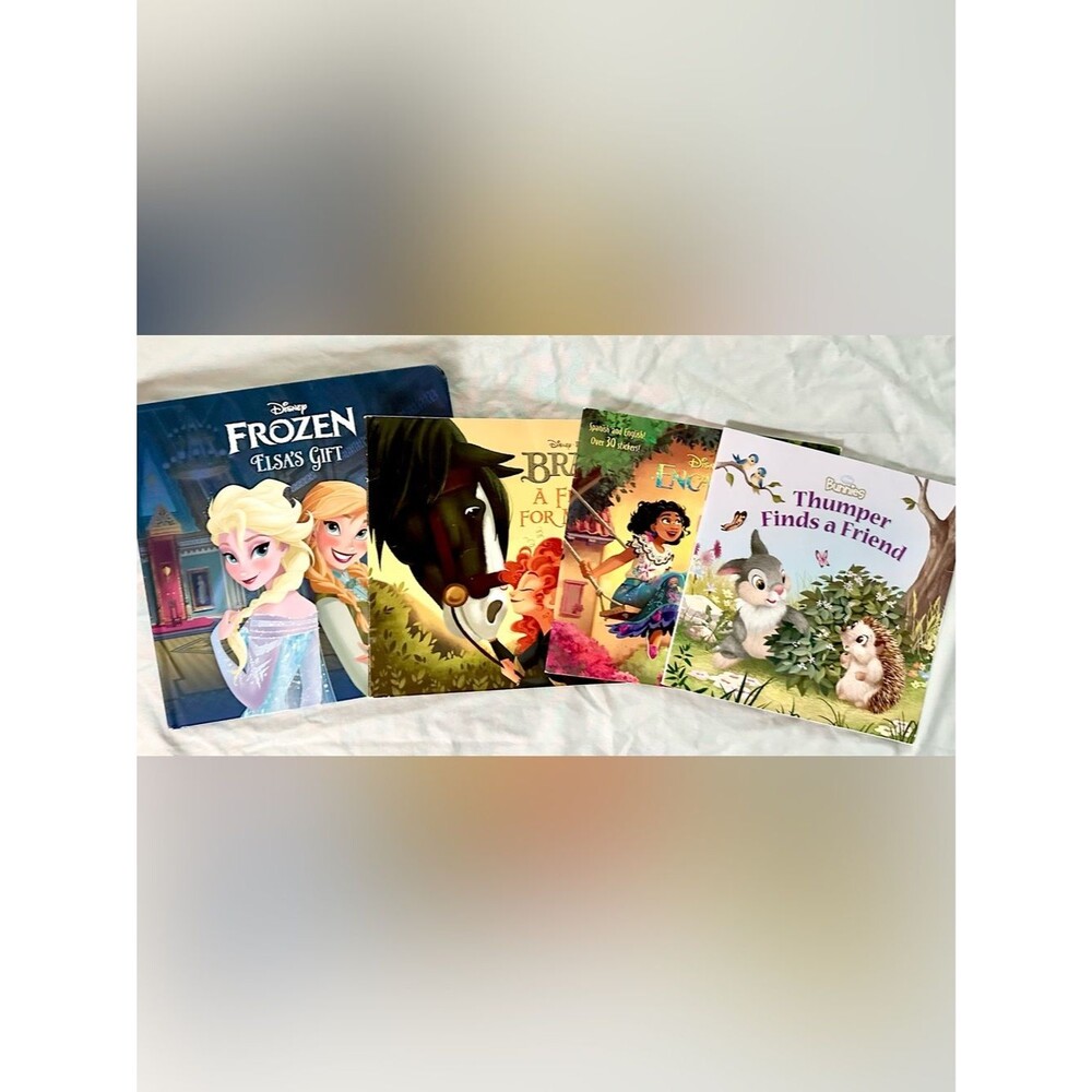 Disney Kids Book Lot Frozen Brave Encanto Thumper Bunny Picture Books